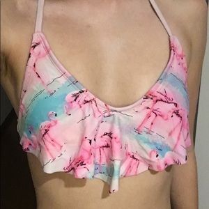 Flamingo bathing suit top
